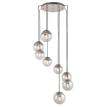 Elegant Lighting Elegant Lighting 1142D30PN 9 x 30 in. Beckett 8 light Polished Nickel Chandelier 1142D30PN